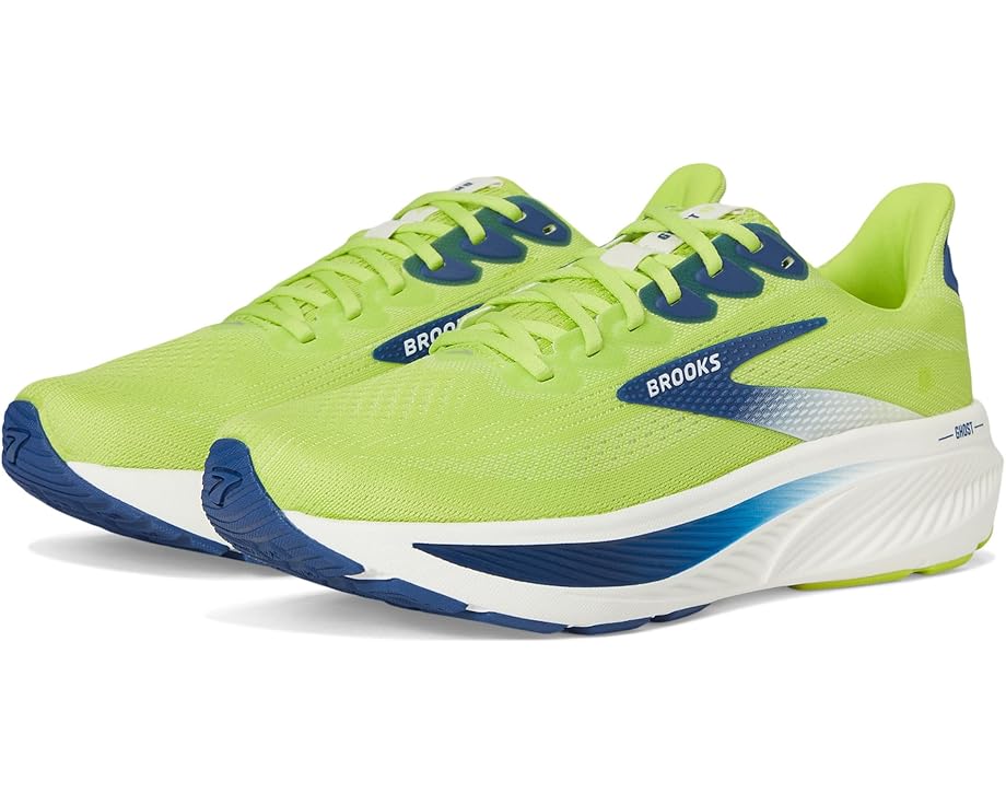 Brooks Ghost 17 Acid Lime / Navy / White 7.5 D 195394675023 Shoe Deals Outlet