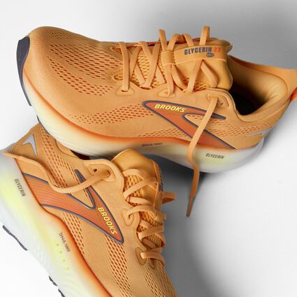 Brooks Glycerin 22 Orange / Nightlife / White 8 D 195394676365 Shoe Deals Outlet