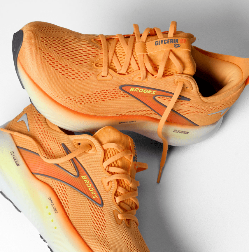 Brooks Glycerin 22 Orange / Nightlife / White 9.5 D 195394676396 Shoe Deals Outlet