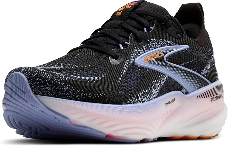 Brooks Glycerin GTS 22 Black / Blue Heron / Orange 7.5 B 195394679205 Shoe Deals Outlet