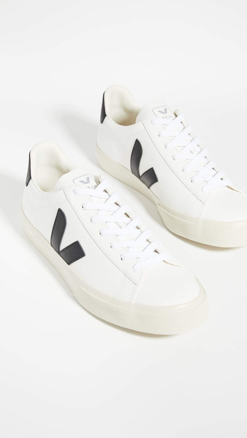 VEJA CAMPO CHROMEFREE LEATHER - Men's Extra White/Black Shoe Deals Outlet