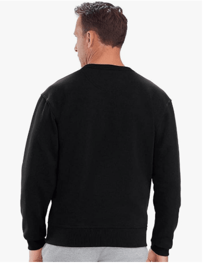 Champion POWERBLEND GRAPHIC CREW FLEECE Black - Classic Script Logo Small 738994445414 Shoe Deals Outlet