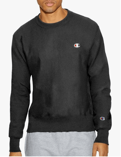 Champion Reverse Weave Crewneck Sweater Black - C Logo Small 090563357420 Shoe Deals Outlet
