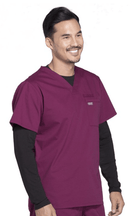 Cherokee Mens Scrubs Workwear Professionals Tuckable V - Neck Top Wine Large 737314936953 Shoe Deals Outlet