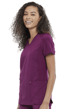 Cherokee Scrubs iFlex V - Neck Top Wine XS 194661076976 Shoe Deals Outlet