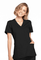 Cherokee Scrubs Mock Wrap Top Black 3XL 716605332155 Shoe Deals Outlet