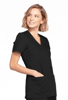 Cherokee Scrubs Mock Wrap Top Black 3XL 716605332155 Shoe Deals Outlet