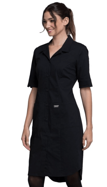 Cherokee Scrubs Workwear Professionals Dress Button Front Black Medium 737314850006 Shoe Deals Outlet