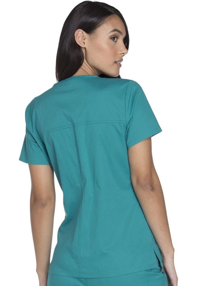 Cherokee V - Neck Top Teal Blue Small 716605407587 Shoe Deals Outlet