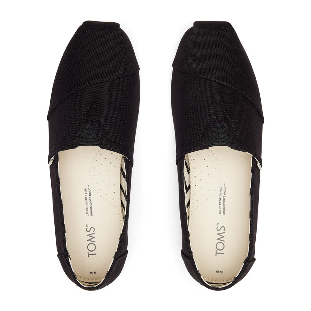 TOMS Classic Canvas - Men's Black Recycled Cotton Canvas Shoe Deals Outlet
