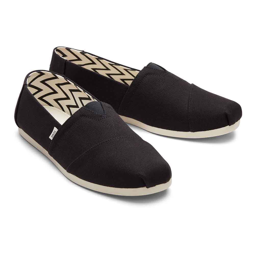 TOMS Classic Canvas - Men's Black Recycled Cotton Canvas Shoe Deals Outlet