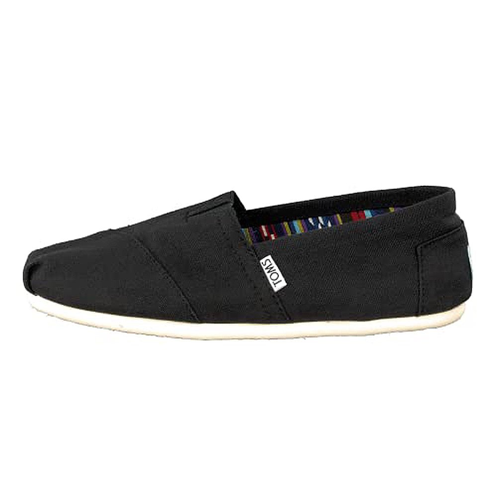 TOMS Classic Canvas - Men's Black White Shoe Deals Outlet