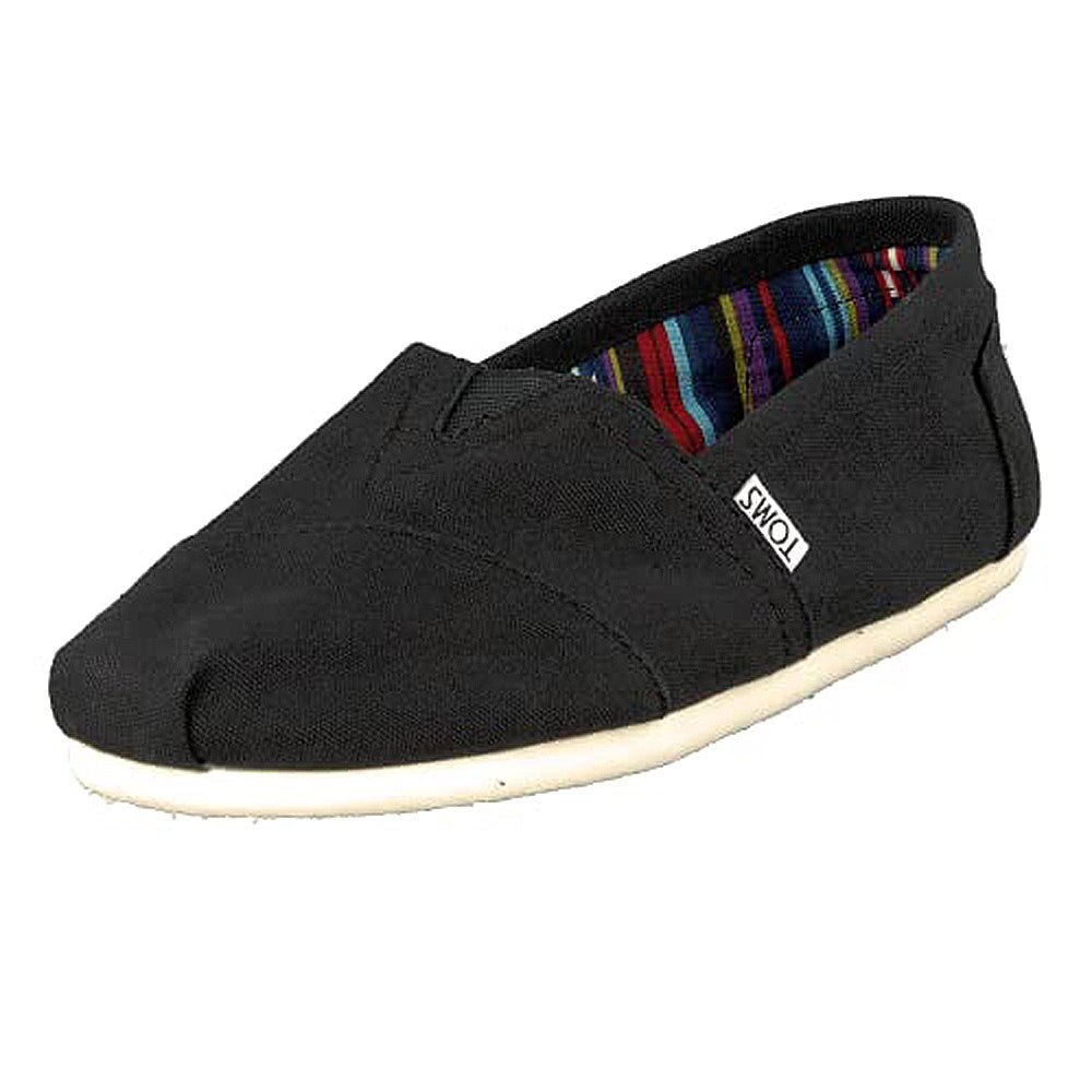 TOMS Classic Canvas - Men's Black White Shoe Deals Outlet