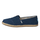 TOMS Classic Canvas - Women's Navy Washed Canvas Rope Sole Shoe Deals Outlet