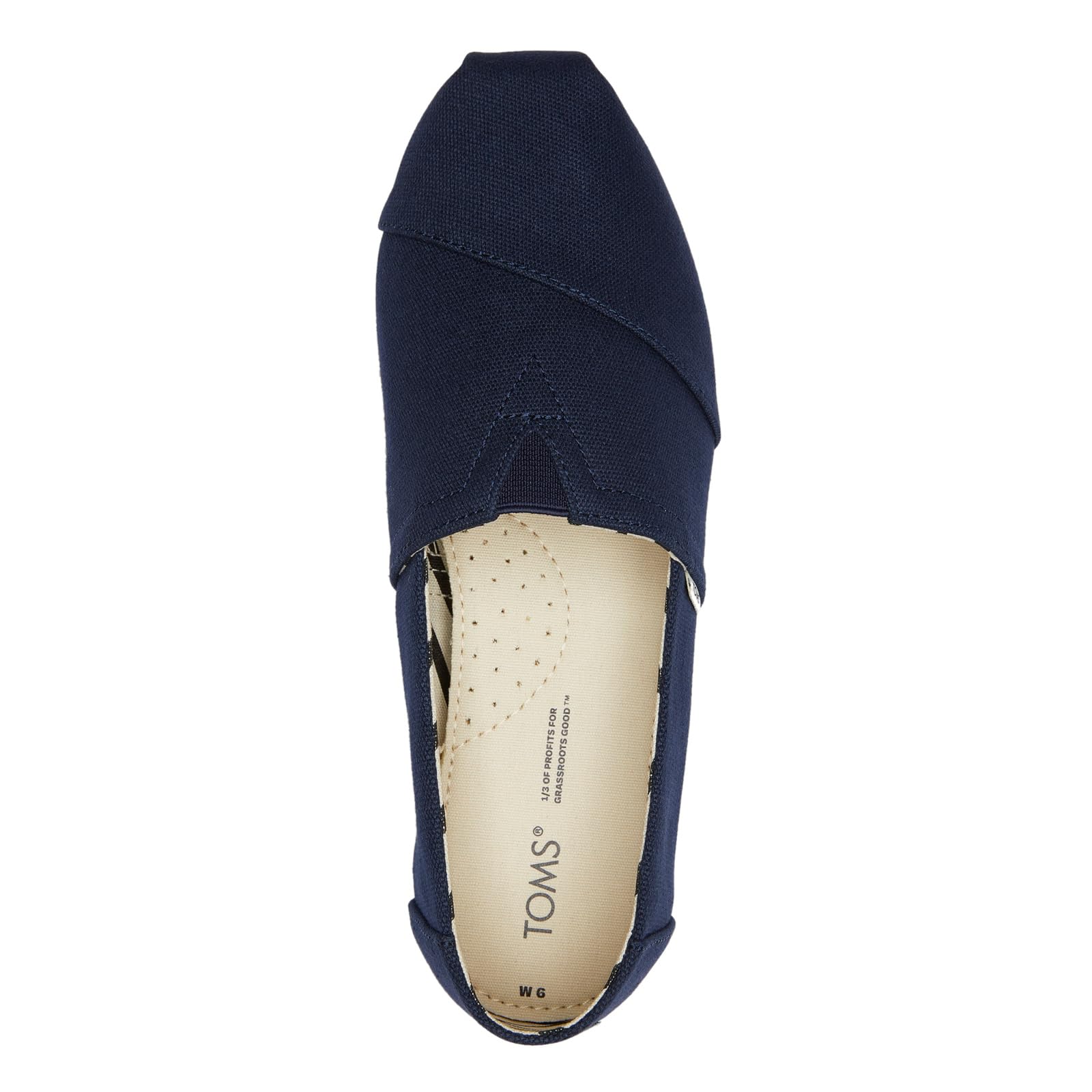 TOMS Classic Canvas - Women's Navy Recycled Cotton Canvas Shoe Deals Outlet