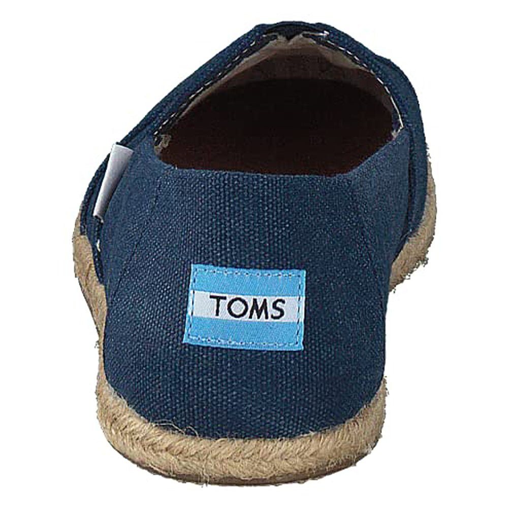 TOMS Classic Canvas - Women's Navy Washed Canvas Rope Sole Shoe Deals Outlet