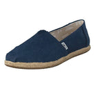 TOMS Classic Canvas - Women's Navy Washed Canvas Rope Sole Shoe Deals Outlet
