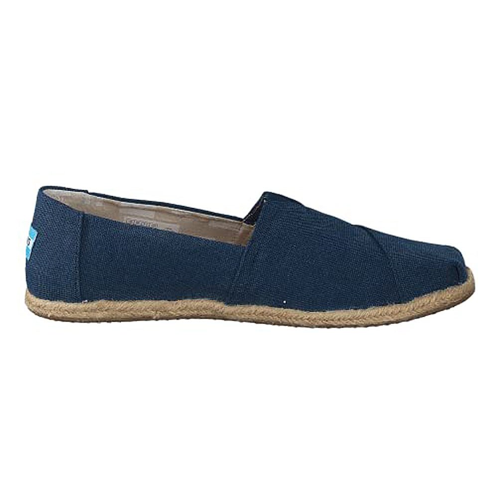 TOMS Classic Canvas - Women's Navy Washed Canvas Rope Sole Shoe Deals Outlet