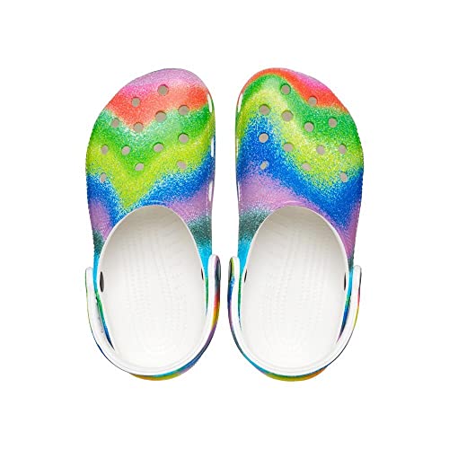 Crocs Classic Clog - Unisex White/Multi Spray Dye Shoe Deals Outlet