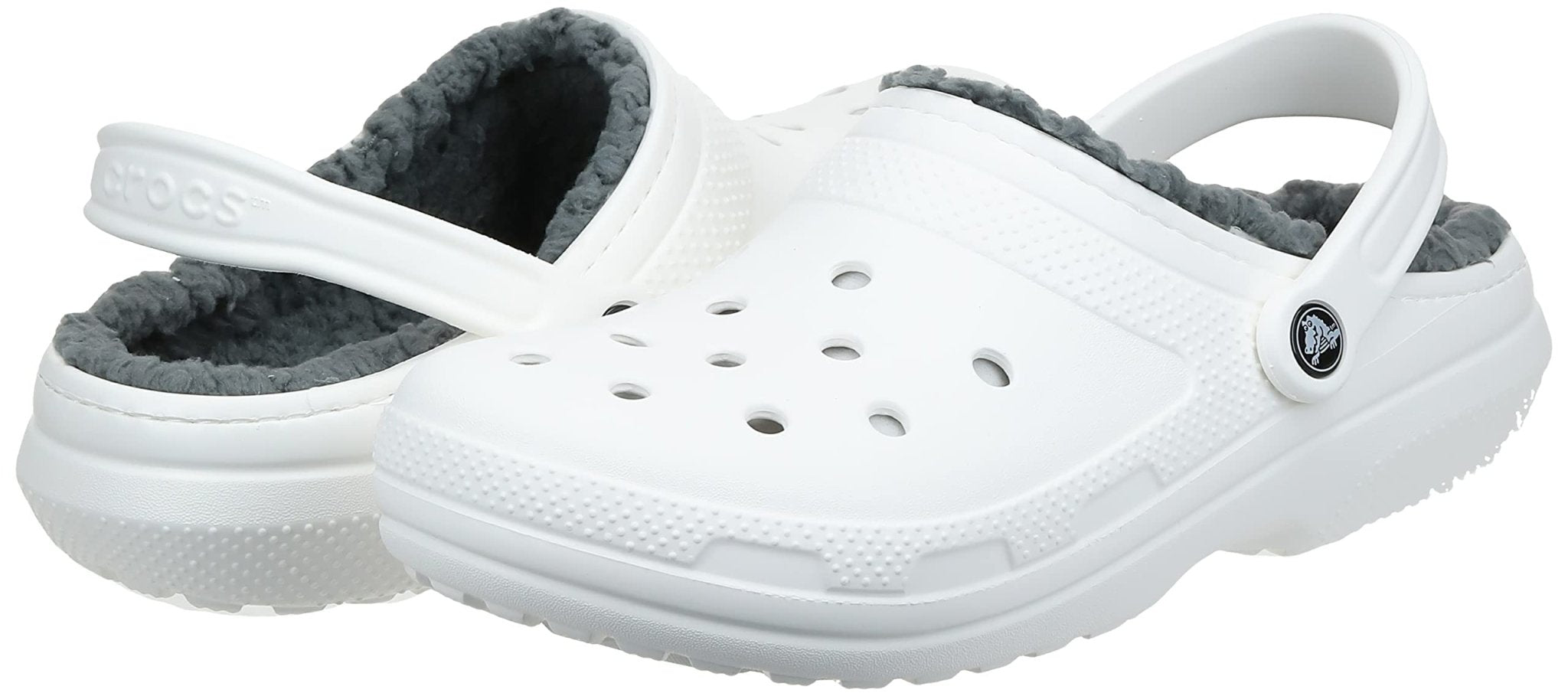 Crocs Classic Lined Clog - Men's White/Grey Shoe Deals Outlet