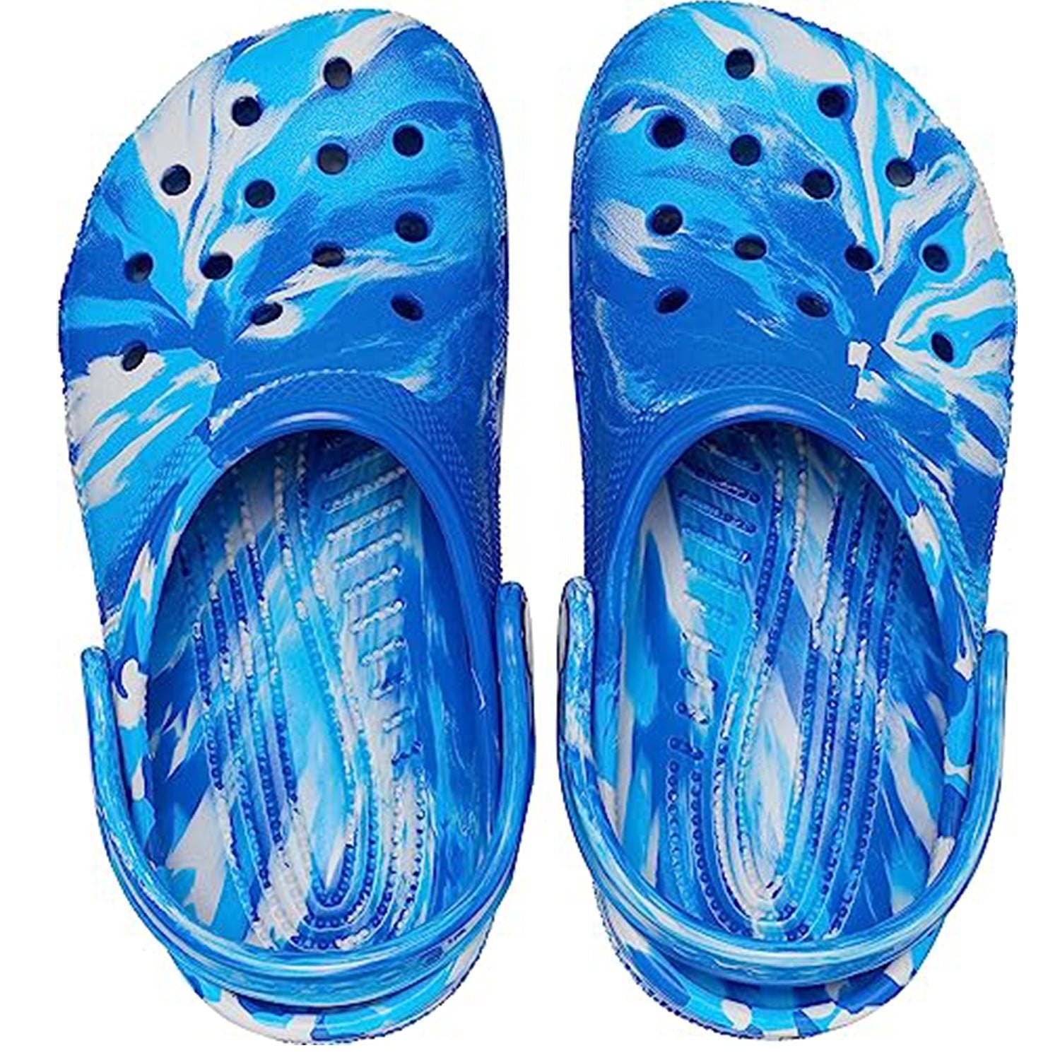 Crocs Classic Marbled Clog - Kids Blue Bolt/Multi Shoe Deals Outlet