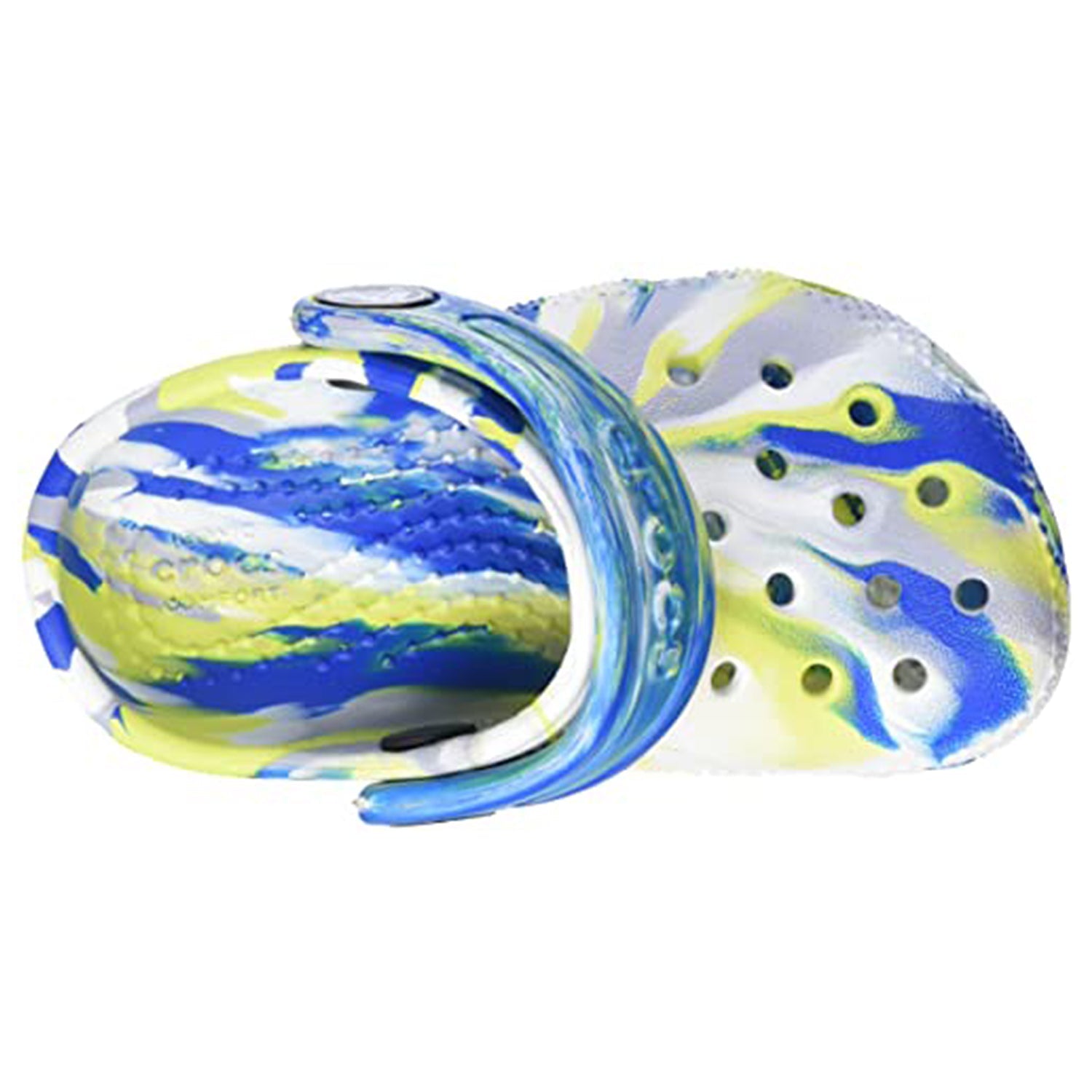 Crocs Classic Marbled Clog - Kids White/Bright Cobalt Shoe Deals Outlet
