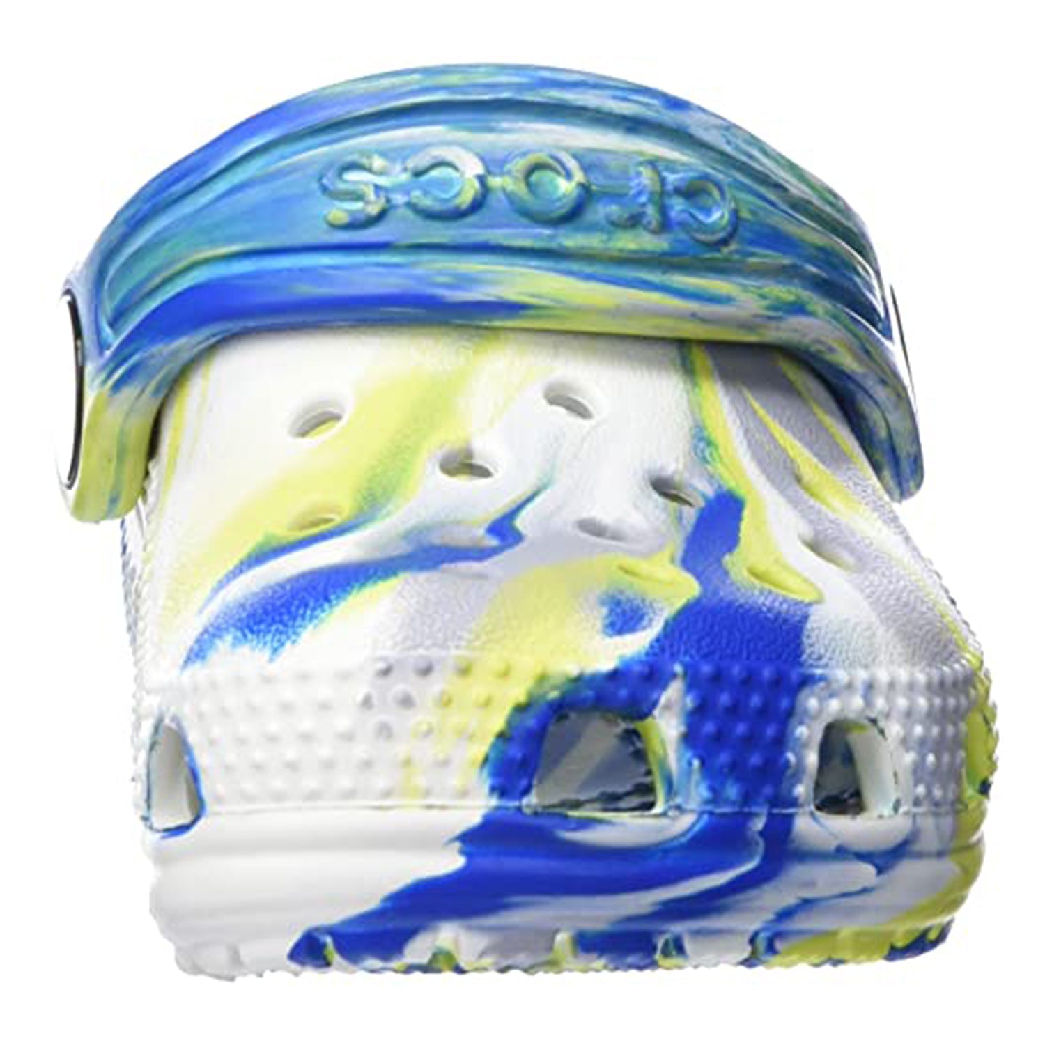 Crocs Classic Marbled Clog - Kids White/Bright Cobalt Shoe Deals Outlet