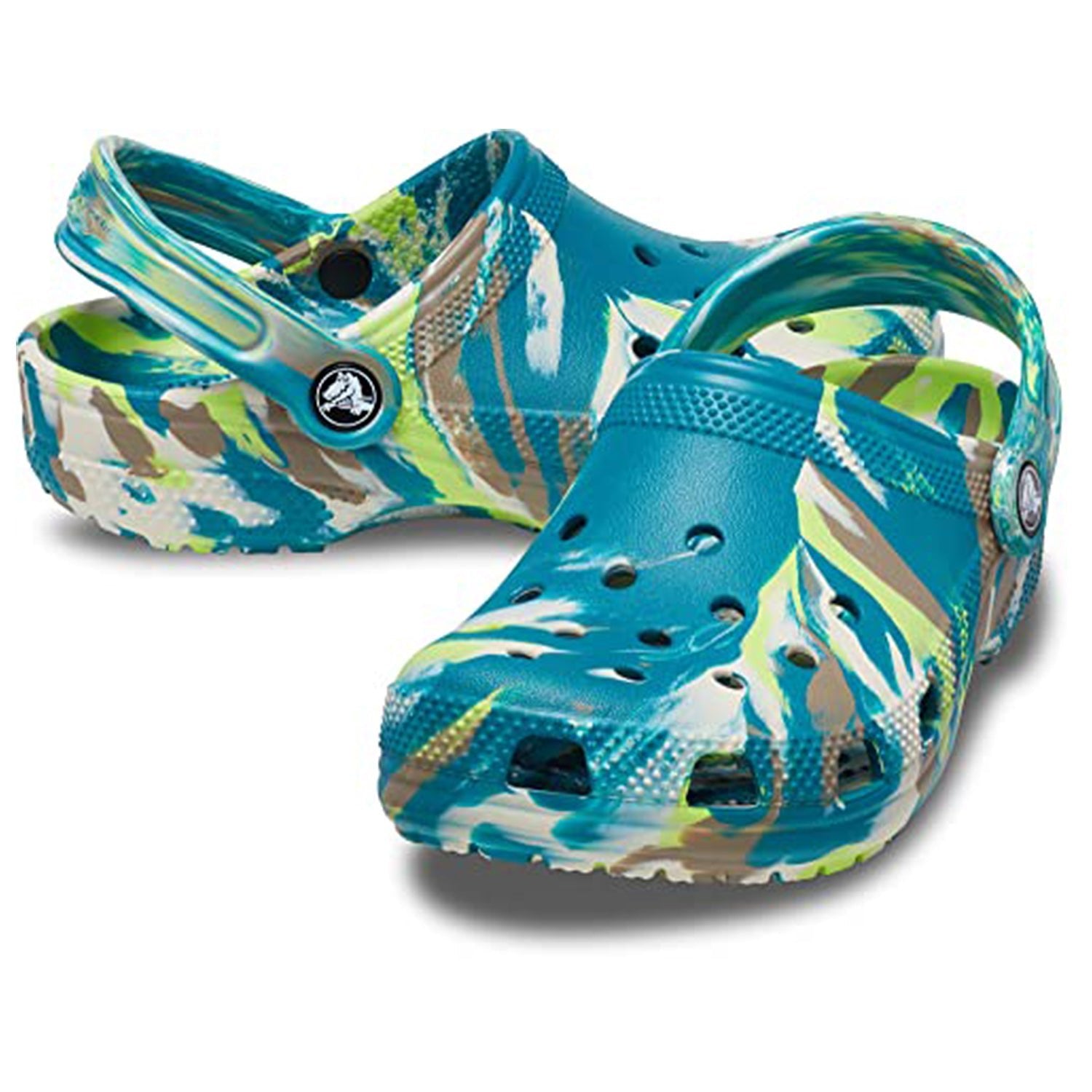 Crocs Classic Marbled Clog - Kids Limeade/Multi Shoe Deals Outlet
