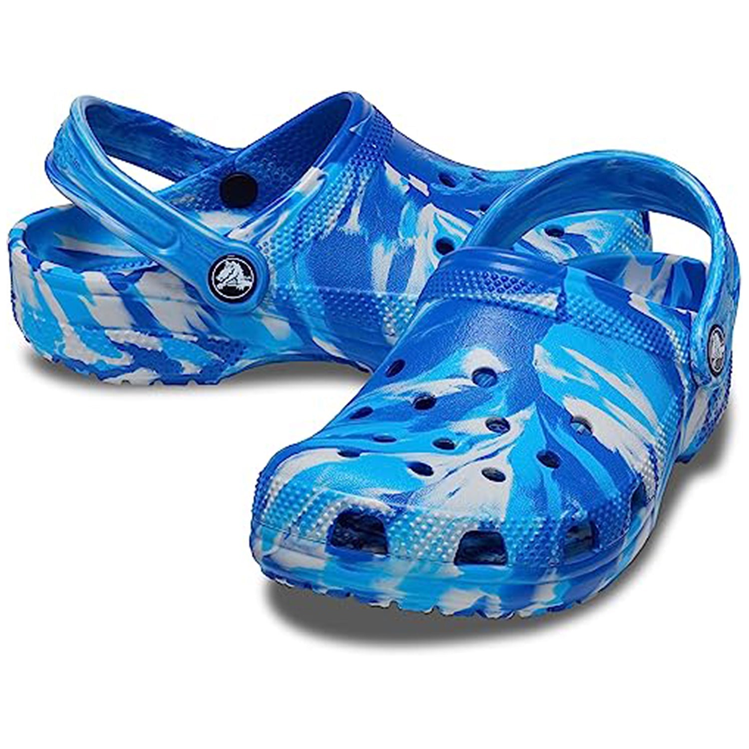 Crocs Classic Marbled Clog - Kids Blue Bolt/Multi Shoe Deals Outlet