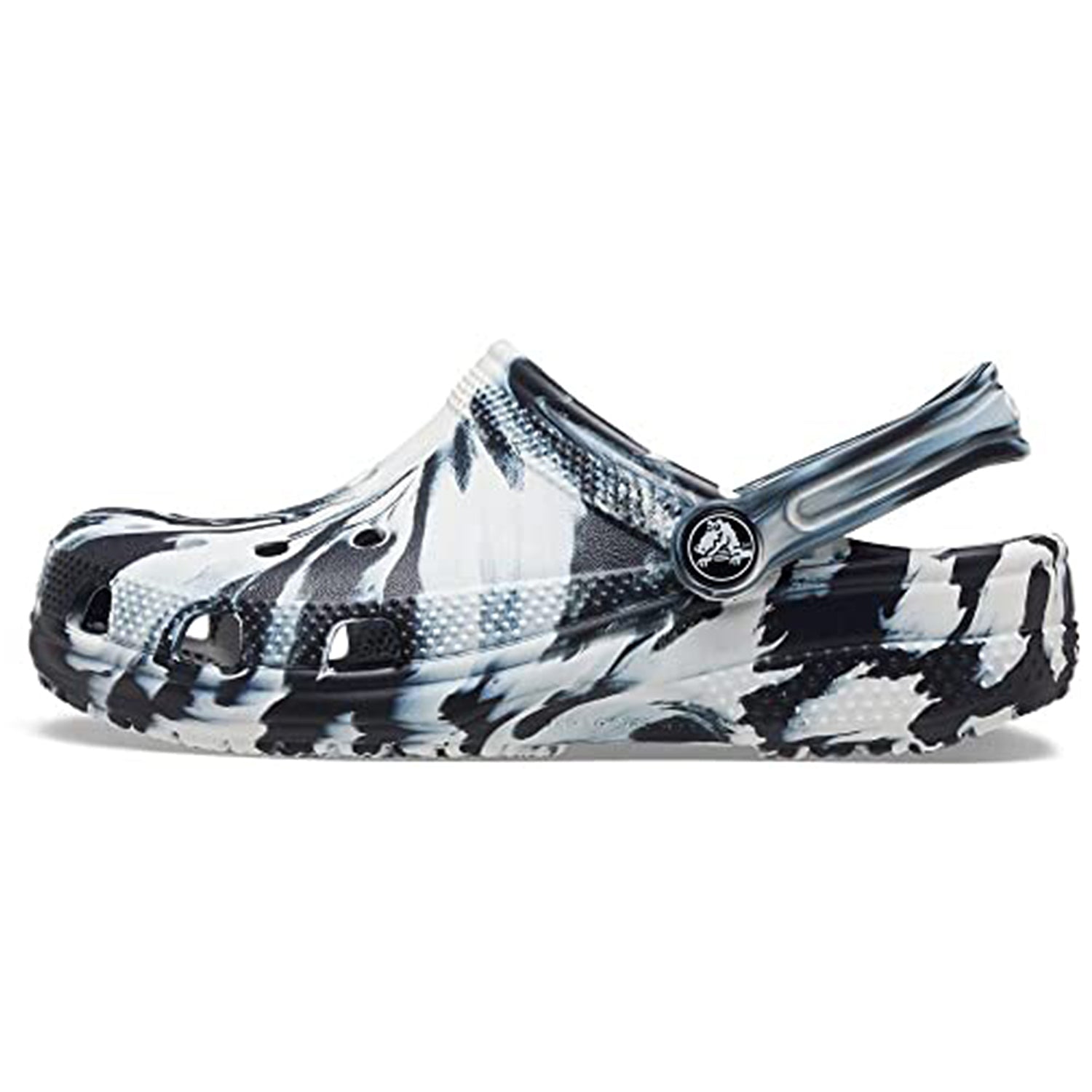 Crocs Classic Marbled Clog - Kids Black/White Shoe Deals Outlet