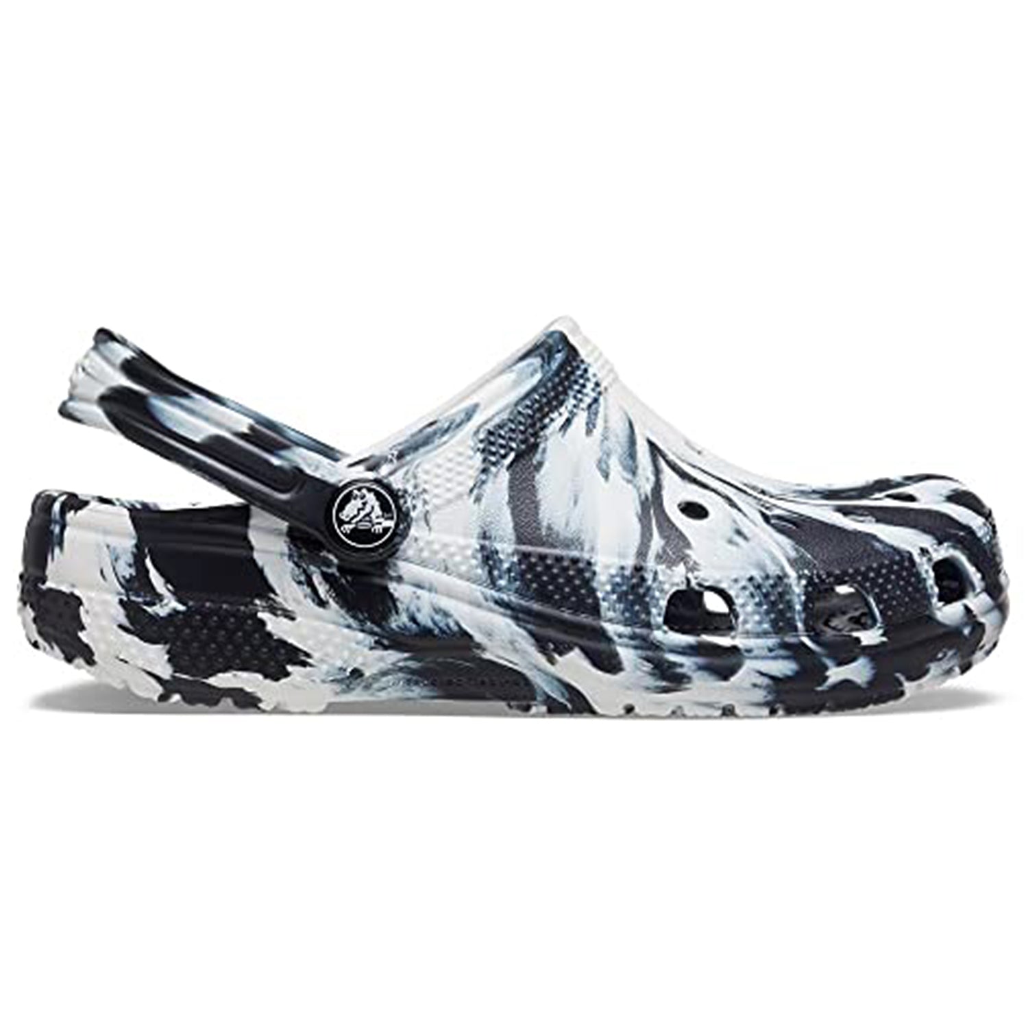 Crocs Classic Marbled Clog - Kids Black/White Shoe Deals Outlet