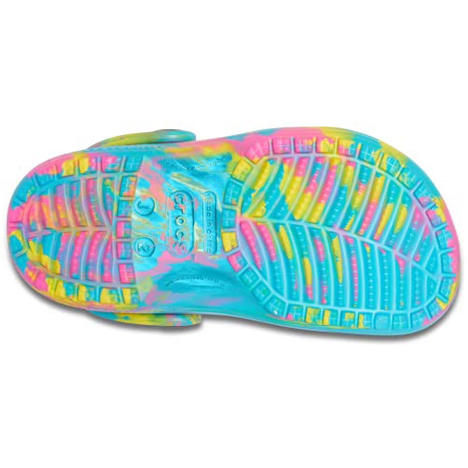 Crocs Classic Marbled Clog - Kids Rainbow Tie Dye Shoe Deals Outlet