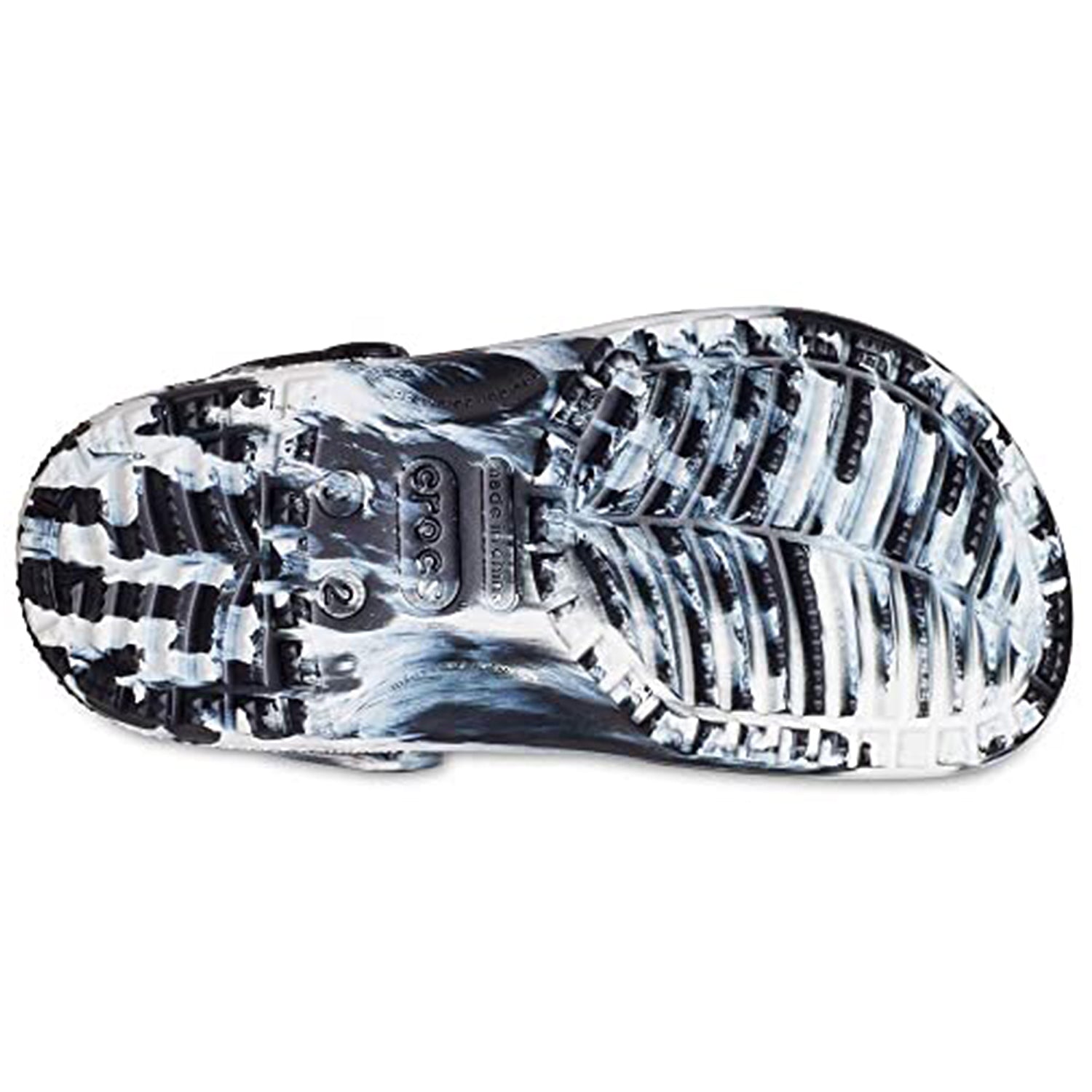 Crocs Classic Marbled Clog - Kids Black/White Shoe Deals Outlet