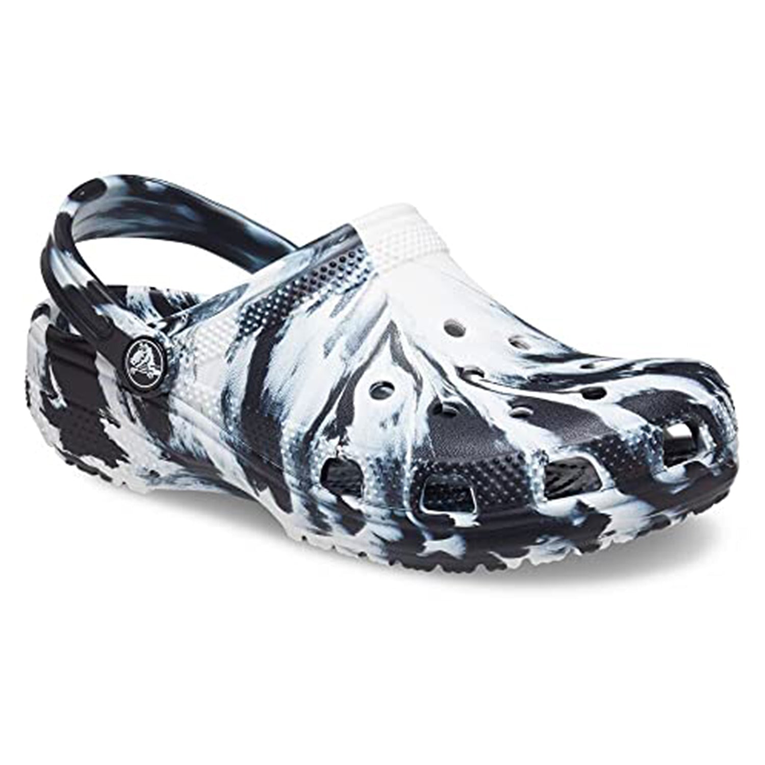 Crocs Classic Marbled Clog - Kids Black/White Shoe Deals Outlet