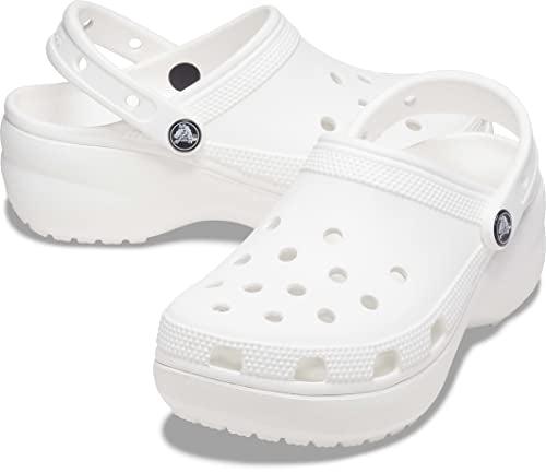 Crocs Classic Platform Clogs - Women's White Shoe Deals Outlet