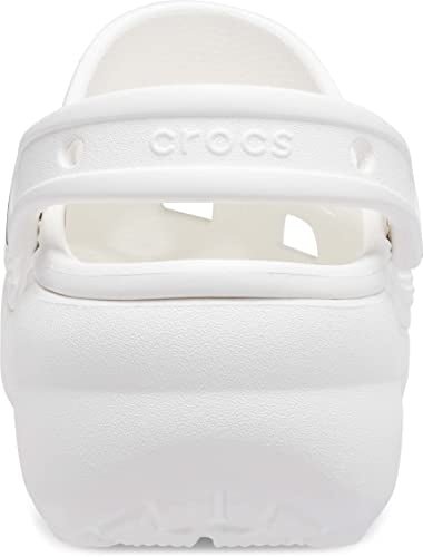 Crocs Classic Platform Clogs - Women's White Shoe Deals Outlet