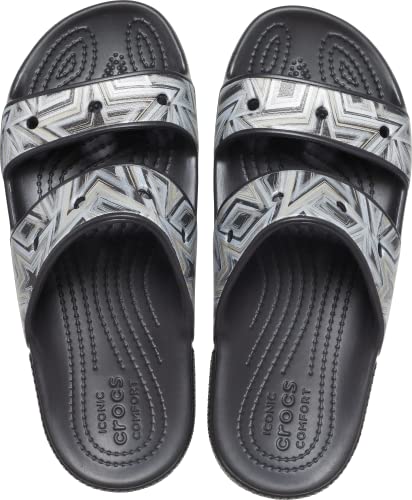 Crocs Classic Sandal - Unisex Disco Black/Multi Shoe Deals Outlet