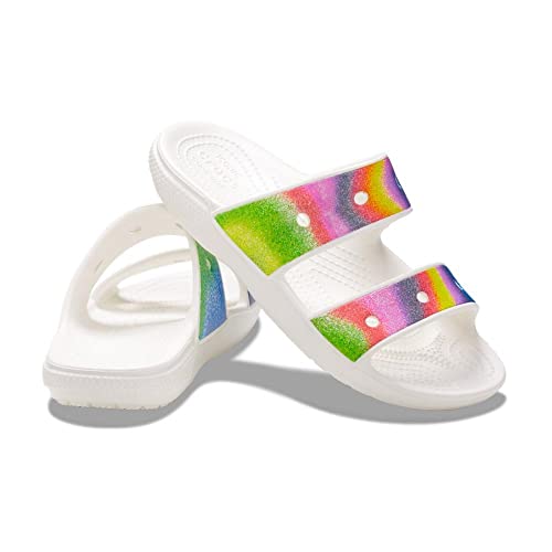 Crocs Classic Spray Dye Sandal - Unisex White/Spray Dye Shoe Deals Outlet