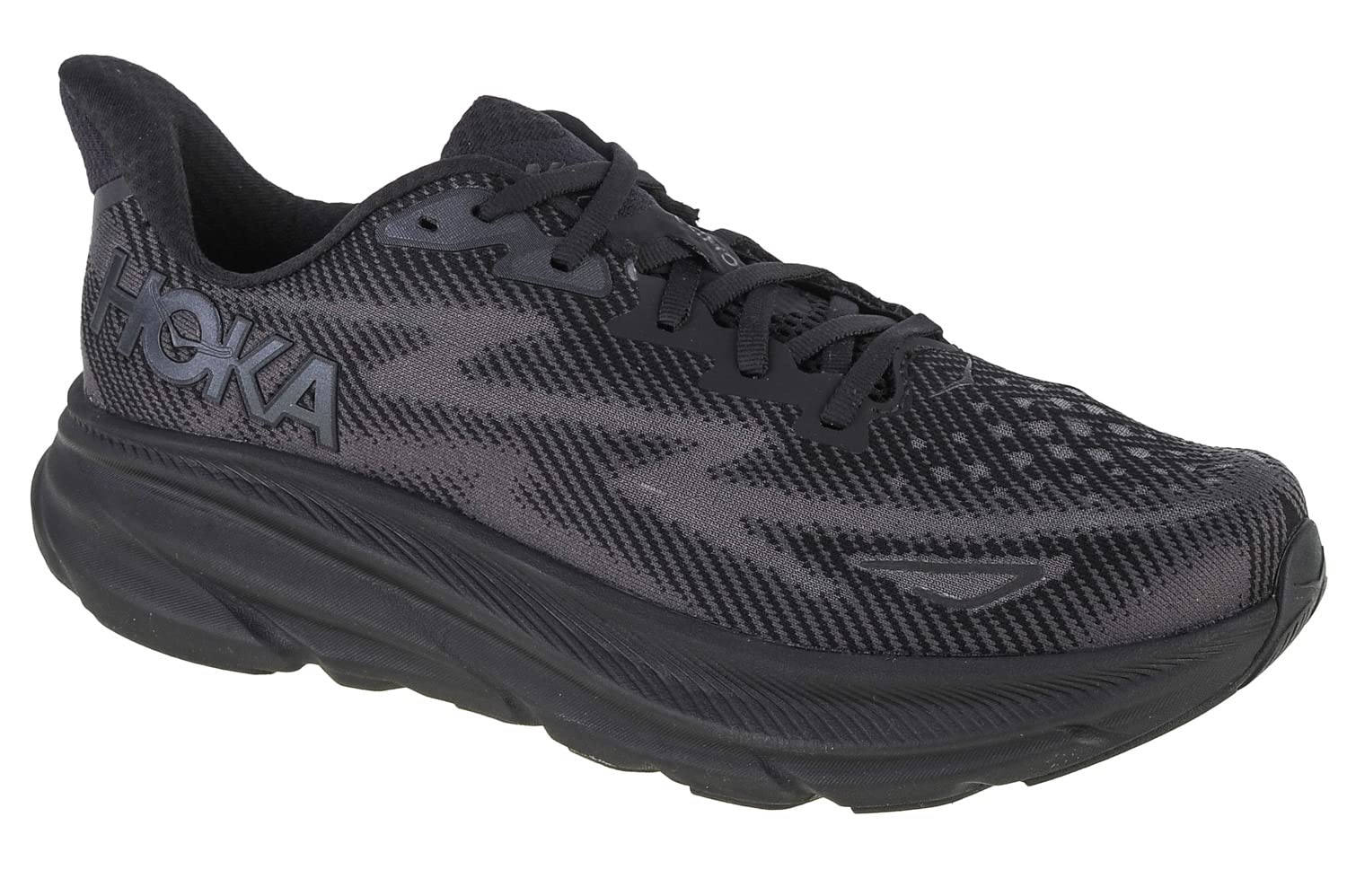 Hoka CLIFTON 9 - Men's Black /Black Shoe Deals Outlet