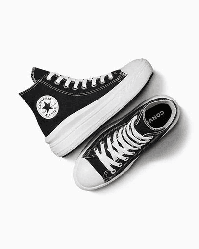 Converse Chuck Taylor All Star Move Platform Black / Natural Ivory / White 8 M 194432299153 Shoe Deals Outlet