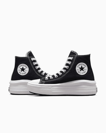 Converse Chuck Taylor All Star Move Platform Black / Natural Ivory / White 8 M 194432299153 Shoe Deals Outlet
