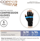 CopperFit Ice Compression Gloves Menthol Infused Black S/M 754502043606 Shoe Deals Outlet