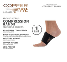 CopperFit Unisex Arch Relief Support Wrap Black OSFA 754502049103 Shoe Deals Outlet