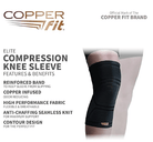 CopperFit Unisex Elite Copper Infused Knee Compression Sleeve Black S/M 754502041527 Shoe Deals Outlet