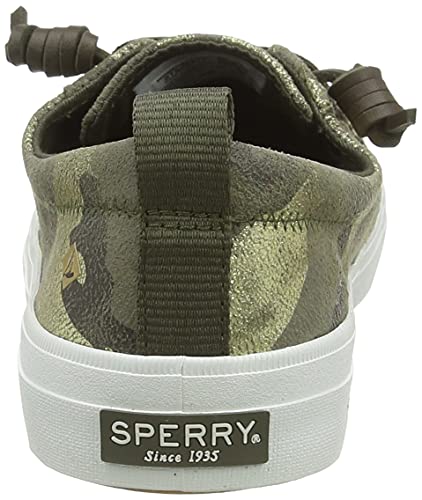 Sperry Crest Vibe Metallic Leather - Women's Silver Camo Shoe Deals Outlet