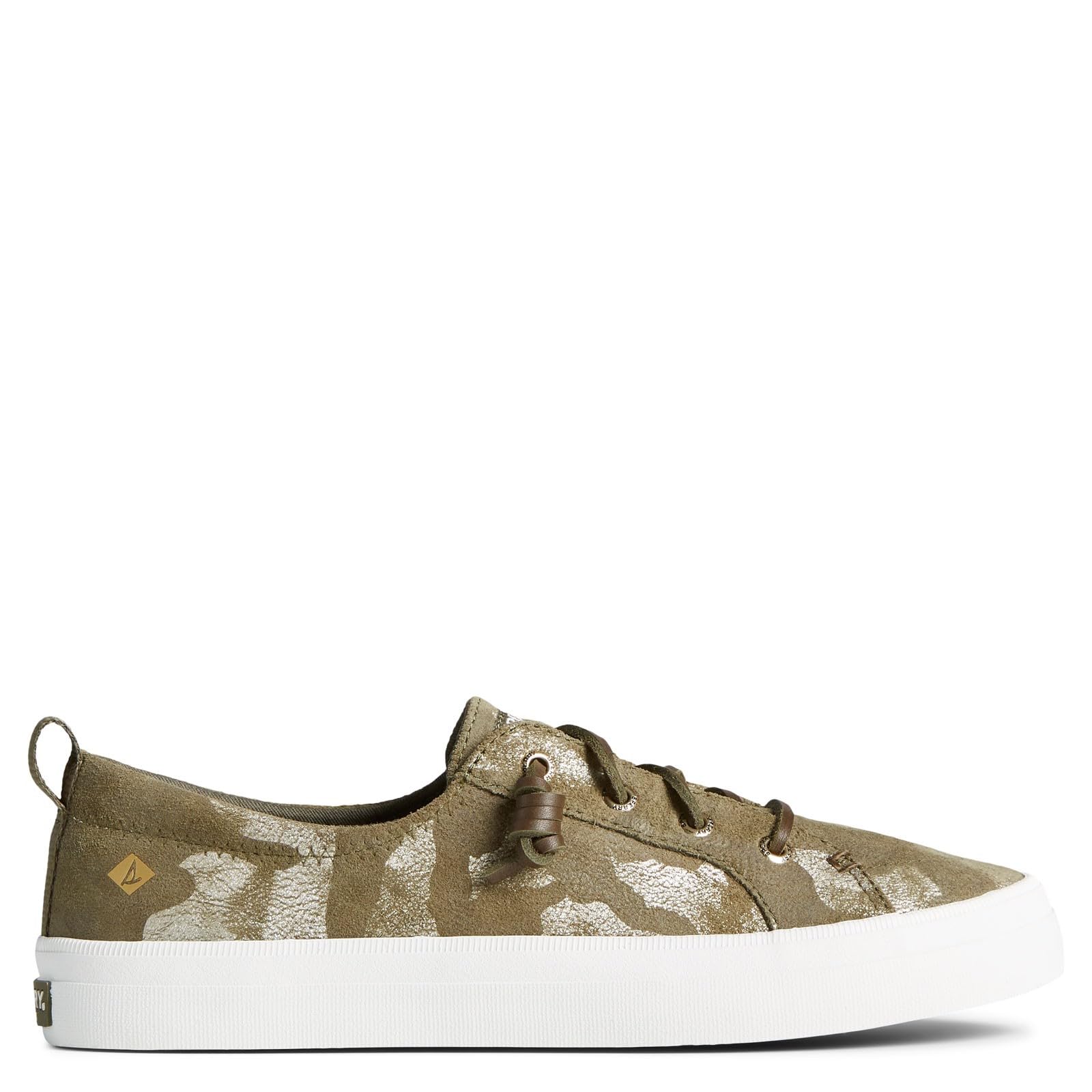 Sperry Crest Vibe Metallic Leather - Women's Olive Camo Shoe Deals Outlet