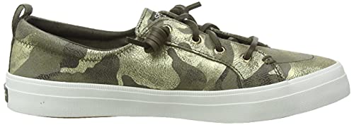 Sperry Crest Vibe Metallic Leather - Women's Silver Camo Shoe Deals Outlet