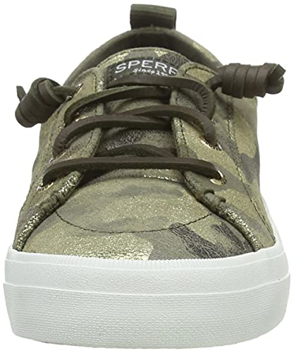 Sperry Crest Vibe Metallic Leather - Women's Silver Camo Shoe Deals Outlet