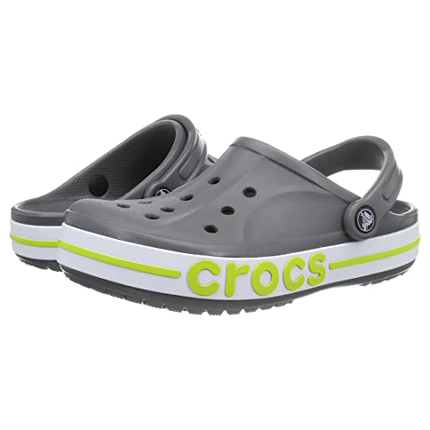 Crocs Crocband Baya Clog - Unisex Slate Grey/Lime Punch Shoe Deals Outlet