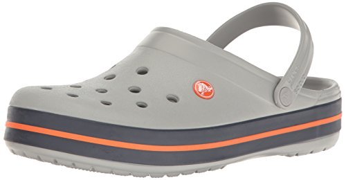 Crocs CrocBand Clog - Unisex Light Grey/Navy Shoe Deals Outlet